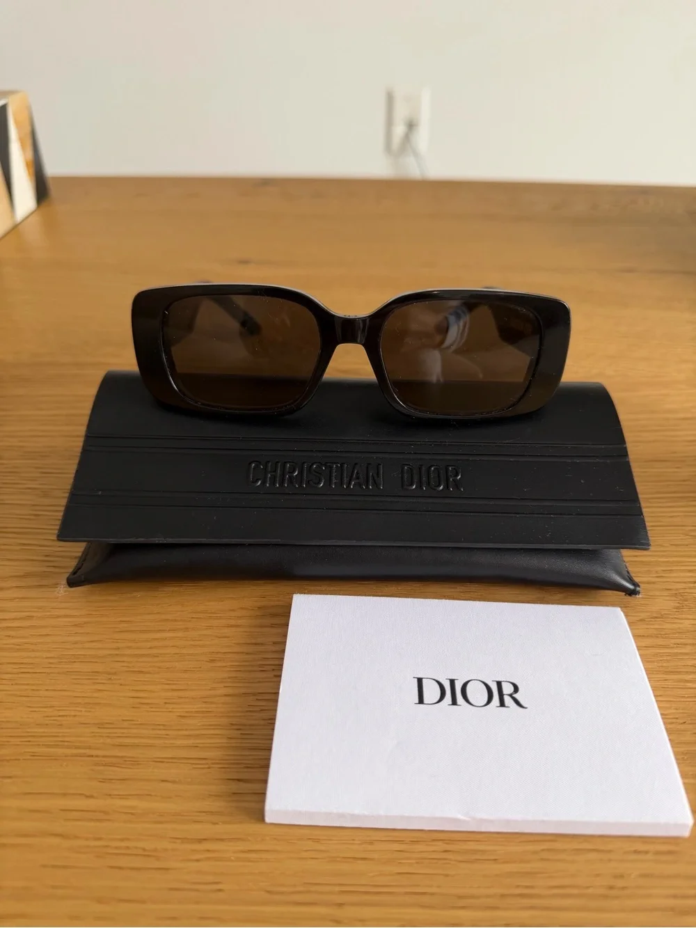 Dior Rectangular Black/Brown Sunglasses